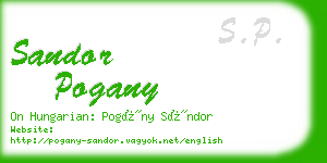 sandor pogany business card